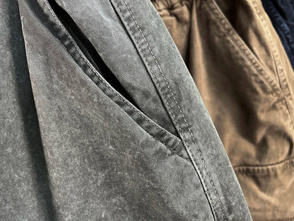 High Quality Snow Wash Distressed Cargo Pants Men Korean Fashion Plus Size Harem Pants Streetwear Joggers Casual Baggy Trousers