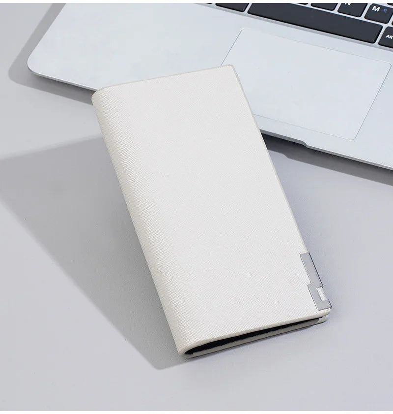 Male Long Ultra-thin Folding Canvas Wallet Simple Retro Fabric Style Linen Money Clip Large Capacity Wallets for Men