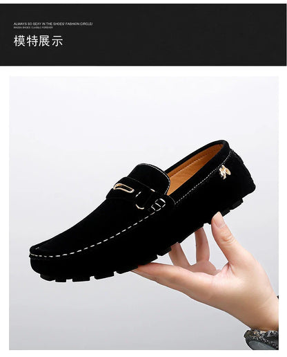 48 Extra Large Size Frosted Couple Style Halloween Gift 2025 Autumn New Beanie Shoes British Style Slip-On Lazy Men's Shoes Driving Lightweight Non-Slip Casual Leather Shoes