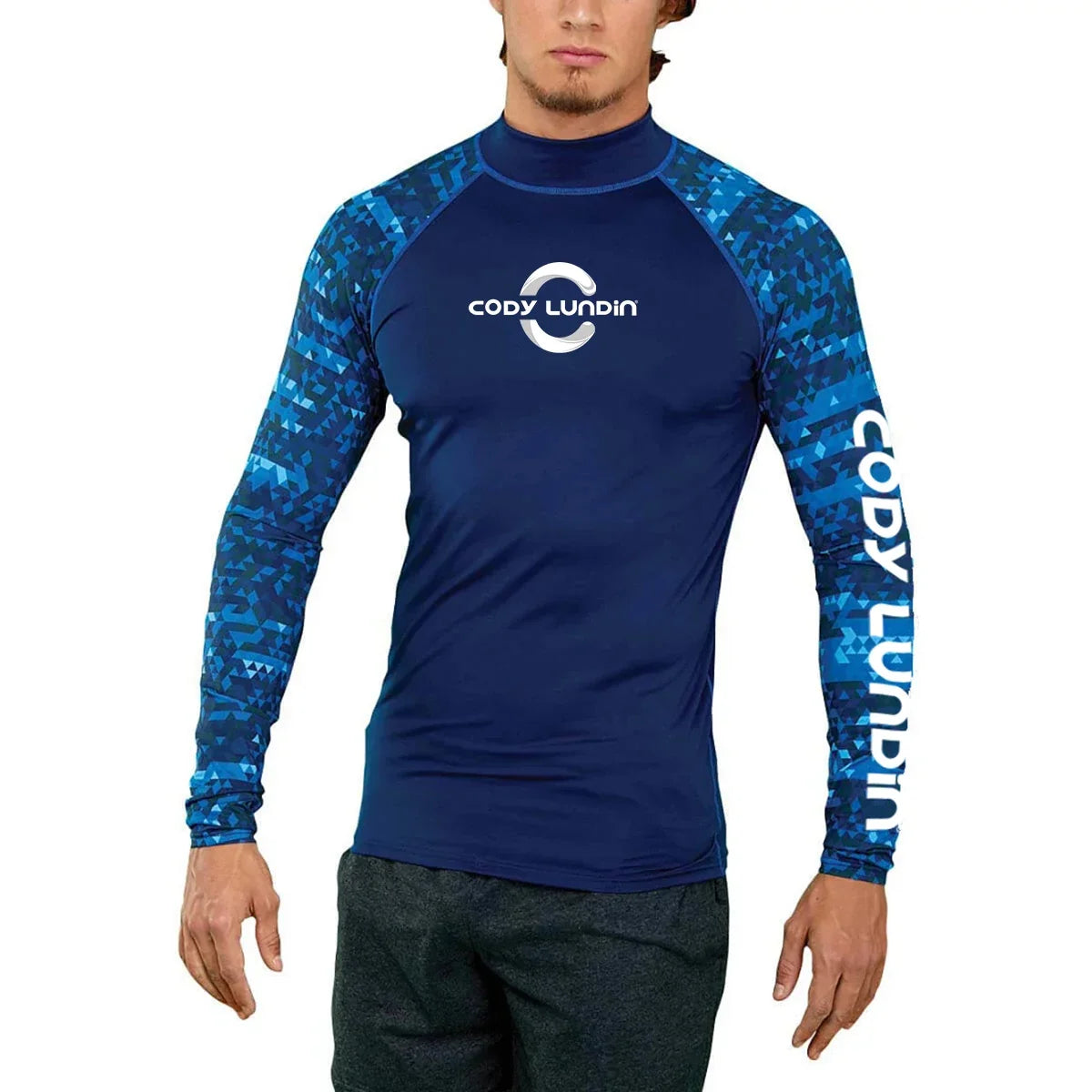 Cody Lundin Men's Long Sleeve Rashguard UPF 50+ UV Protection Fabric T Shirts Lightweight White Compression Gym Surf Swim Shirts