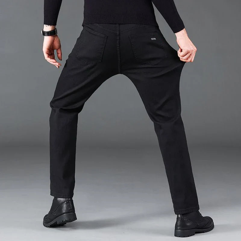 2024 Fashion Men Stretch Loose Straight Jeans Casual Elastic Slim Fit Denim Pants Male Brand Business Trousers Large size 38 40