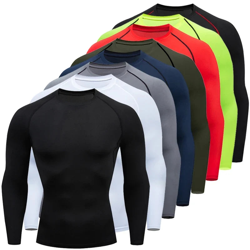 Men's Long Sleeves T-shirt Fitness Sportswear Spring Autumn Athletic Quick Dry T-shirt Gym Running Sports Outdoor Tops for Men