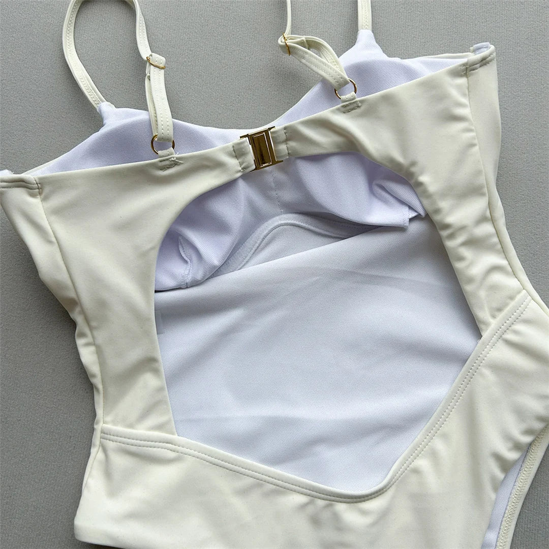 Sexy Cut Out Underwired Women Swimwear One Piece Swimsuit Female Extreme String Mini Micro Thong Bather Bathing Suit Swim V7744