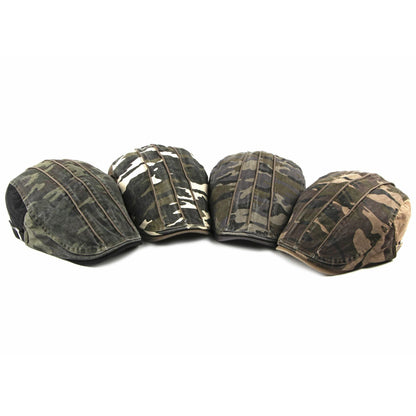 Fashion Caps for Men Newsboy Caps Camouflage Cotton Flat Peaked Cap Women Painter Beret Hats