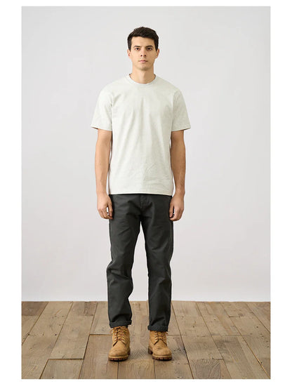 2026 Summer New Oversize 310gsm 100% Cotton T-shirts Men Quality Breathable Solid Color Comfortable Tops