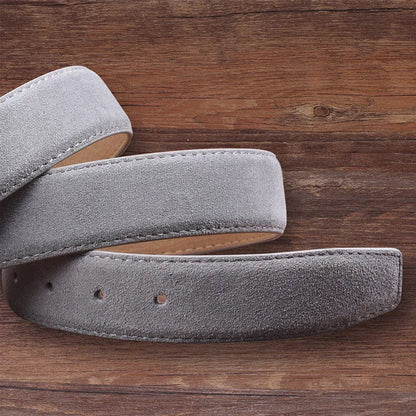 2025 Fashion Suede Belt Cow Genuine For Man And Lady With Oxford Fabric Strap Genuine Leather Luxury Pin Buckle Blue Belts