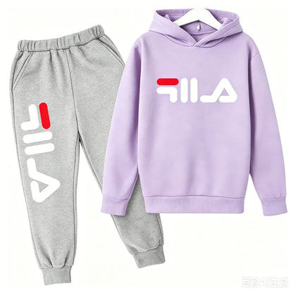 2025 Spring and Autumn Children's Boys and Girls Casual Sports Top + Pants 2-piece Girl Suit 3-14 Years Old Outdoor Jogging Suit