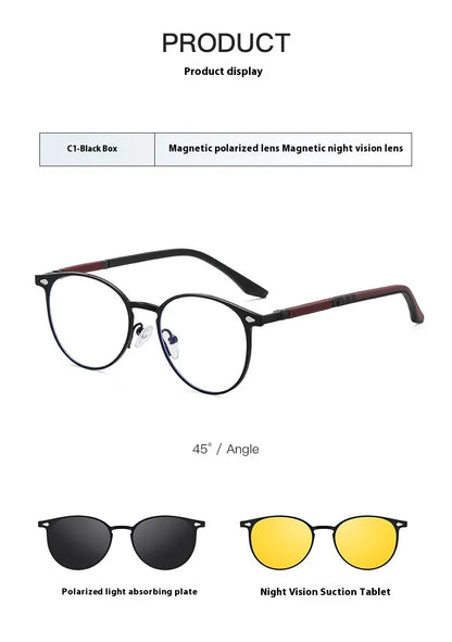 New Style 3 In 1 Metal Magnet Clip On Polarized Sunglasses Men Women Luxury Brand Design Sun Glasses Frame Eyewear UV400