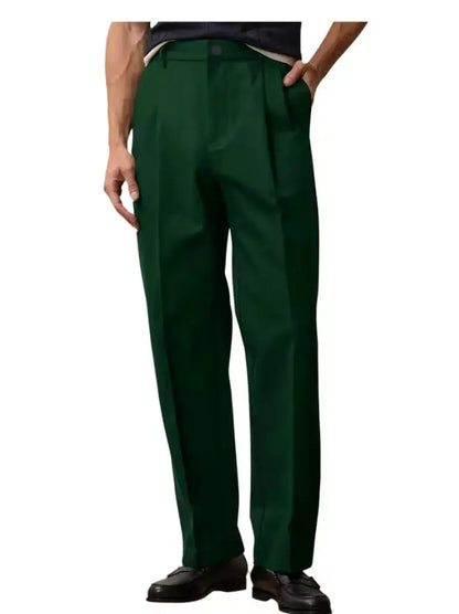 Men's Wide Leg Pants  Loose Fit Straight Leg Suit Trousers High Waist Pleated Business Office Formal Casual Men's Dress Pants