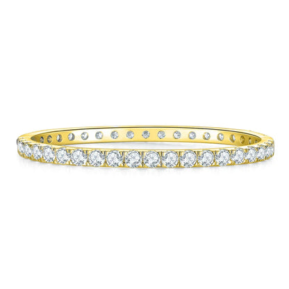 D VVS1 Full 4mm Moissanite Bangles GRA Certified s925 Sterling Sliver Plated 18k Bracelets for Women Party Gift Jewelry