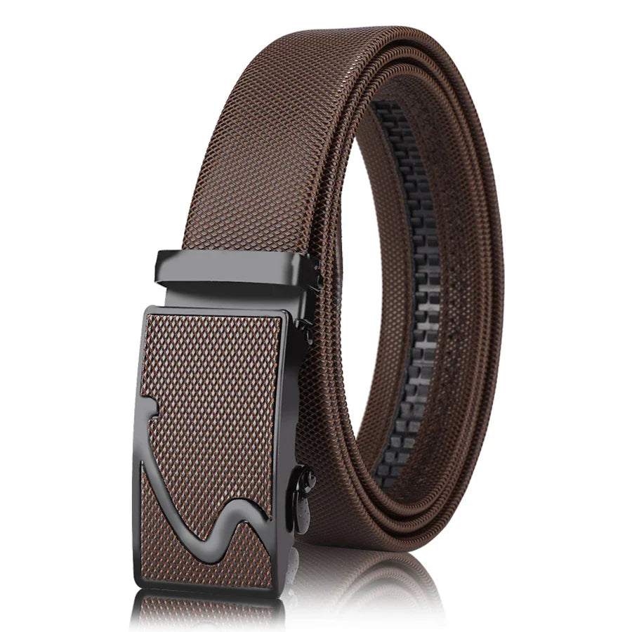 Men's Leather Belt with Automatic Buckle, Korean Version Trendy and Casual Middle-Aged and Young Business Leather Pants Belt