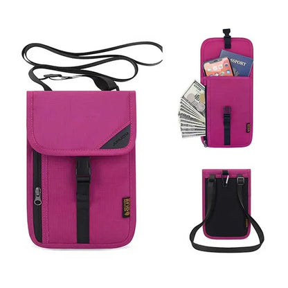 Multifunction Anti-theft Wallet Hidden Travel Neck Pouch Passport Cover Cards Holder ID Card Holder for Men Women Travel
