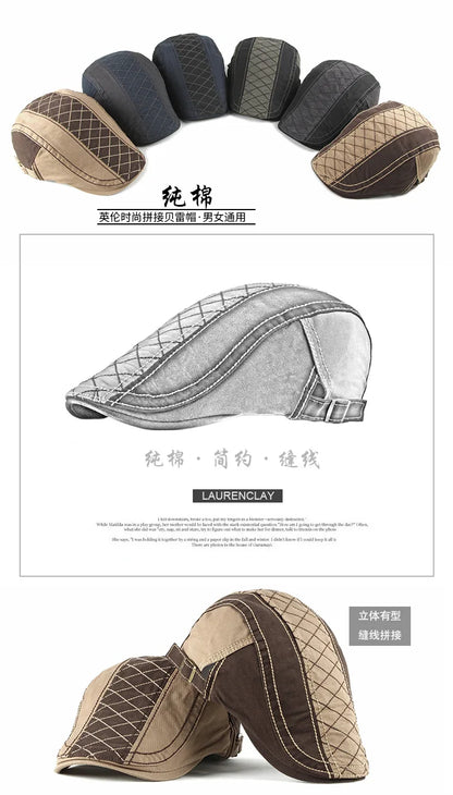 Men Women Beret Spring Autumn Cotton Flat Cap Ivy Gatsby Newsboy Hat Fashion Adjustable Vintage Cabbie Hats