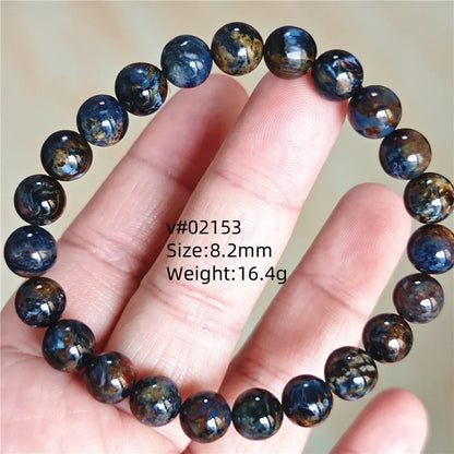 Natural Blue Pietersite Bracelet Women Men Beads Round Beads Chatoyant Cat Eye Fire Pietersite Namibia AAAAAA