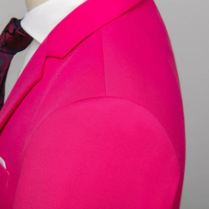 2026 New Men's Suit 3-Piece, Wedding Party Dress Jacket Vest Trousers, Fashion Slim Fit Blazer Waistcoat Pants Red Blue Green