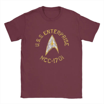Men Stars Treks Collegiate T Shirt movie tv Series Pure Cotton Clothing Casual Short Sleeve Crewneck Tees New Arrival T-Shirt