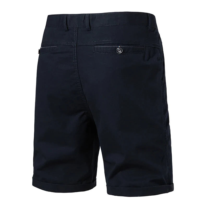 Men Casual Cotton Shorts Golf Dress Shorts Light Weight Sports Casual Knee Shorts Men's Bermuda