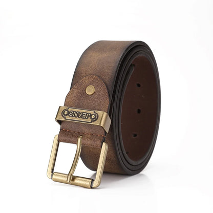 A Western-Style PU Leather Belt for Both Men and Women, a Classic and Casual Retro Belt