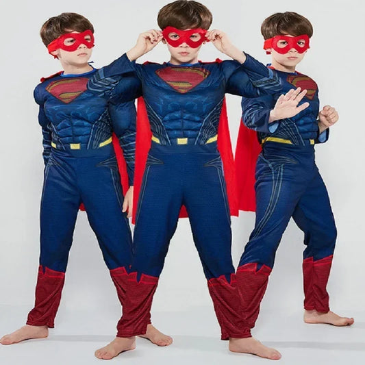 Boy Super Halloween Cosplay Costumes Boys Anime Superhero Party Role Play Dress Up Muscle Suit Girl Hero Jumpsuit Outfit