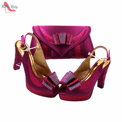 2021 Specials Design Black Color Nigerian Women Shoes and Bag Set High Quality Slingback Sandals with Appliques for Wedding