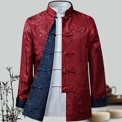 Men Chinese Dragon Shirt Kung Fu Coats China New Year Tang Suit Traditional Chinese Clothing For Men Jackets Hanfu Men Clothing