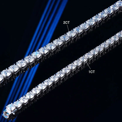 Each 6.5/8mm Full Moissanite Tennis Bracelets for Women Men Hip Hop Original Full Diamond 925 Sterling Silver Chain GRA