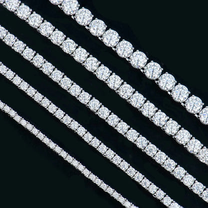 Certified GRA Moissanite Tennis Necklace 3/4/5/6mm Solid 925 Sterling Silver Diamond Tennis Necklaces for Women Man