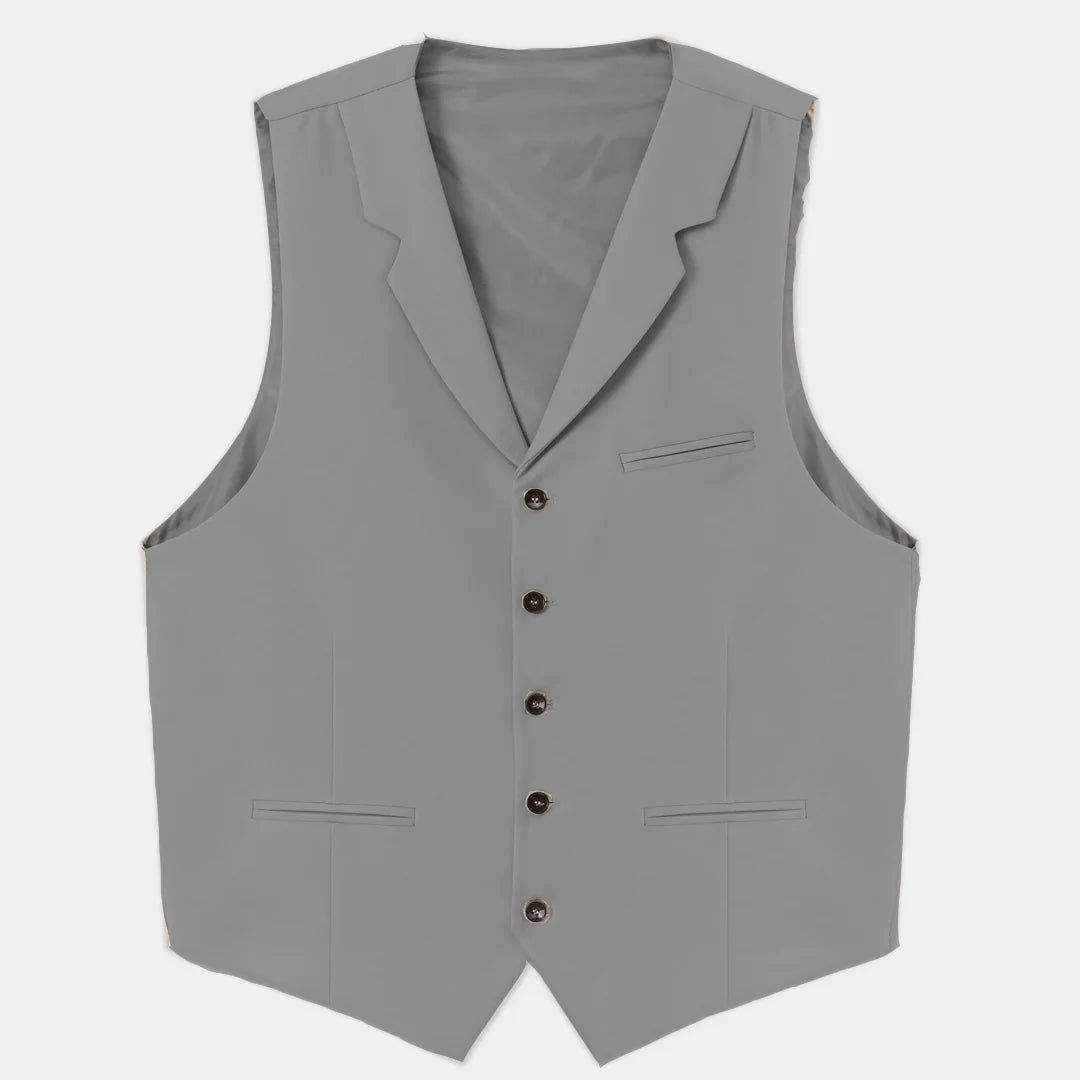 Men Vest Beige With Lapel Solid Single Button Waistcoat For Wedding Birthday Banquet Party Business Daily Casual Men Suit Vest