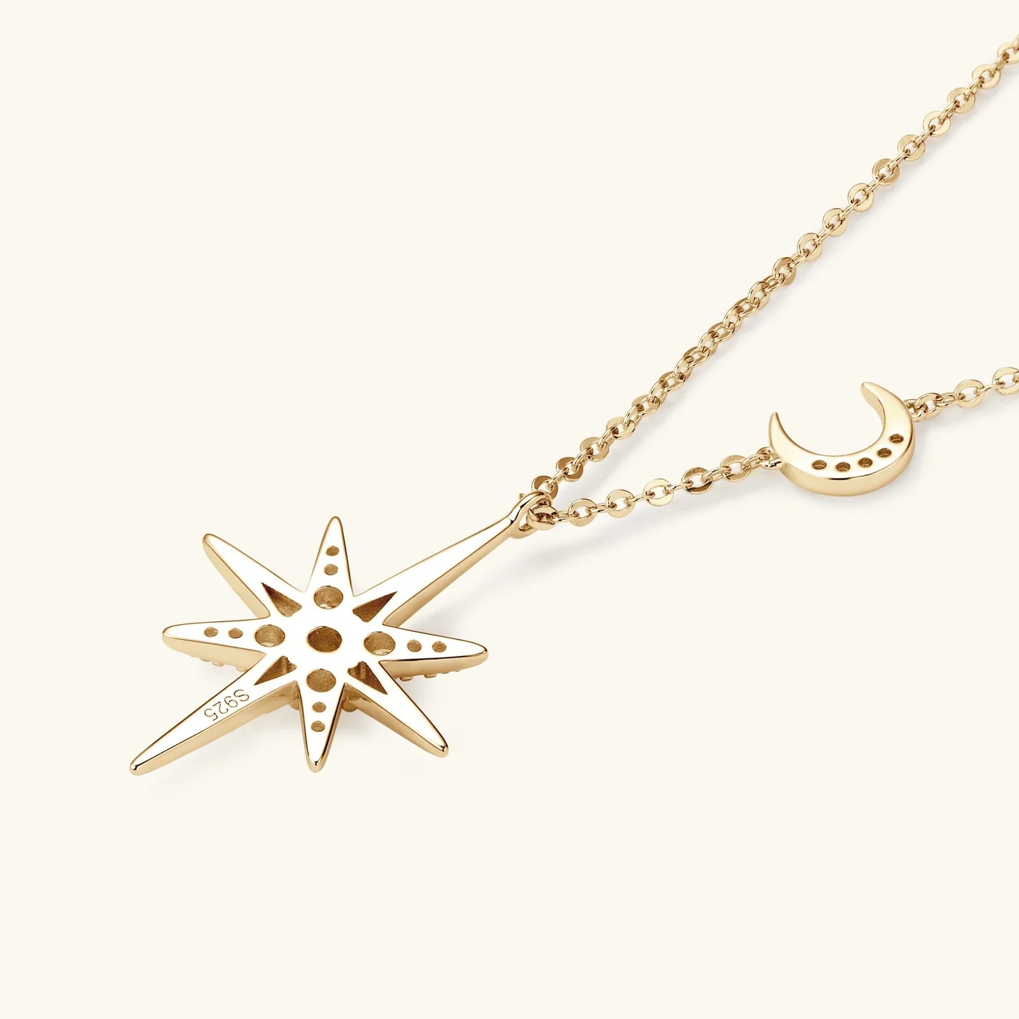100% 925 Silver Full Moissanite Necklace for Women 18K Gold Plated Star&Moon Pendant Necklace Choker Chain Fine Jewelry Gifts