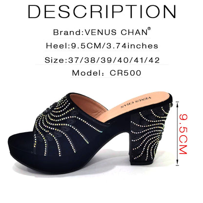 Women's Shoes High Heels Sexy Ladies Party Wedding Pattern Embroidery Mules Shoes and Bags Set for Italian 2023