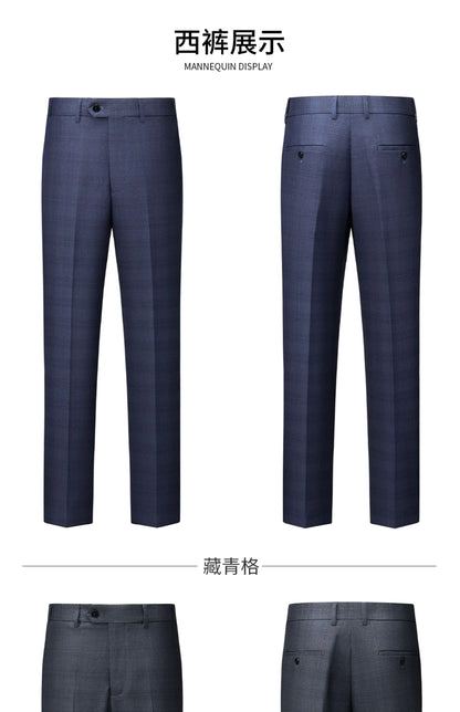 High-quality, Fashionable and Stylish Wedding Casual Checkered Suit Set, Men's Business Casual Suit Three-piece Set