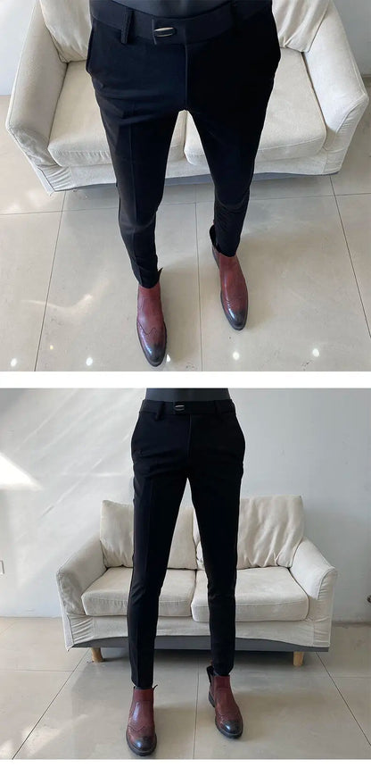 High Quality Men's Suit Pants 2025 Spring New Men Formal Business Office Social Dress Pants Slim Fit Casual Wedding Trousers
