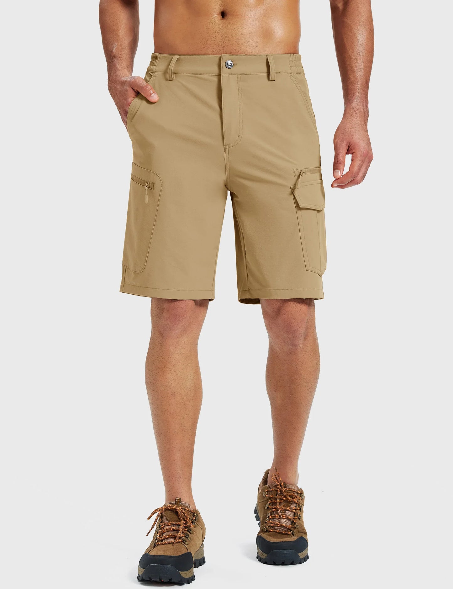 UPF 50+ Hiking Cargo Shorts with 7 Pockets Men 9" Quick Dry Lightweight Nylon Shorts Outdoor Work Shorts Fishing Casual
