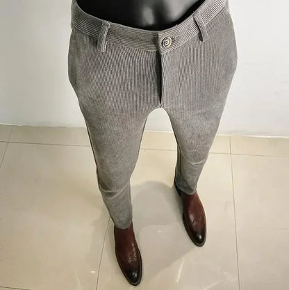 2025 Winter Men Suit Pants Woolen Thicken Keep Warm Formal Trousers Pantalones Hombre Solid Casual Slim Fit Pants Men Clothing