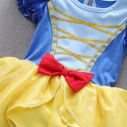 2026 Disney Infant Snow White Dress With Headband Infant Baby Princess Girl Cute Design Clothes Baby Dress Party Costumes Set
