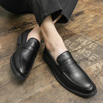 Black Men Loafers Soft Moccasins High Quality Spring Autumn Genuine Leather Shoes Men Business Office Dress Shoes Zapatos