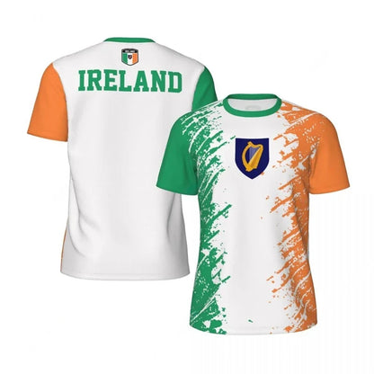 Fashion Ireland Flag Football T Shirt Casual Summer Short Sleeve Mens 3D Printed Sports T-shirt Loose Street Quick Dry Tees Tops