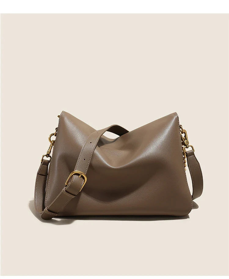 Genuine Leather Large Chain Shoulder For Women 2026 Luxury Designer Office Messenger Bags Satchel Cow Ladies Handbags