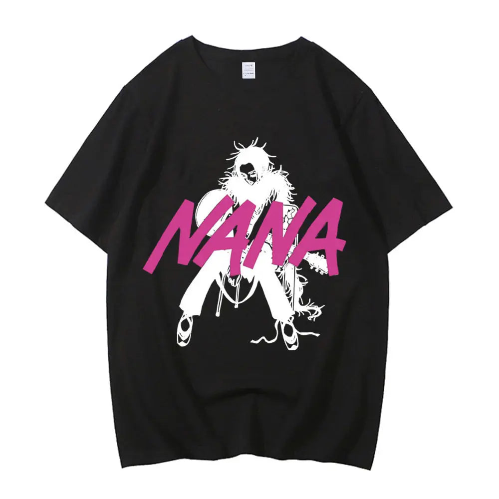 Black Stones Nana Osaki cotton t shirt male Y2k graphic Pastel aesthetic tshirt 2000s kawaii Pastel anime 2000s Comfortable