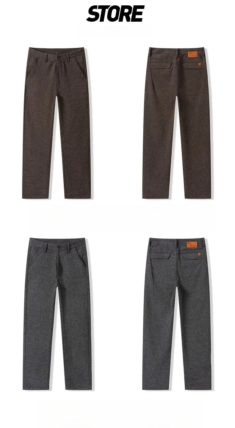 Men's Slim Fit Chenille Long Pants Advanced Business Casual Trousers Trend Autumn Comfortable Daily Wear Male Clothing