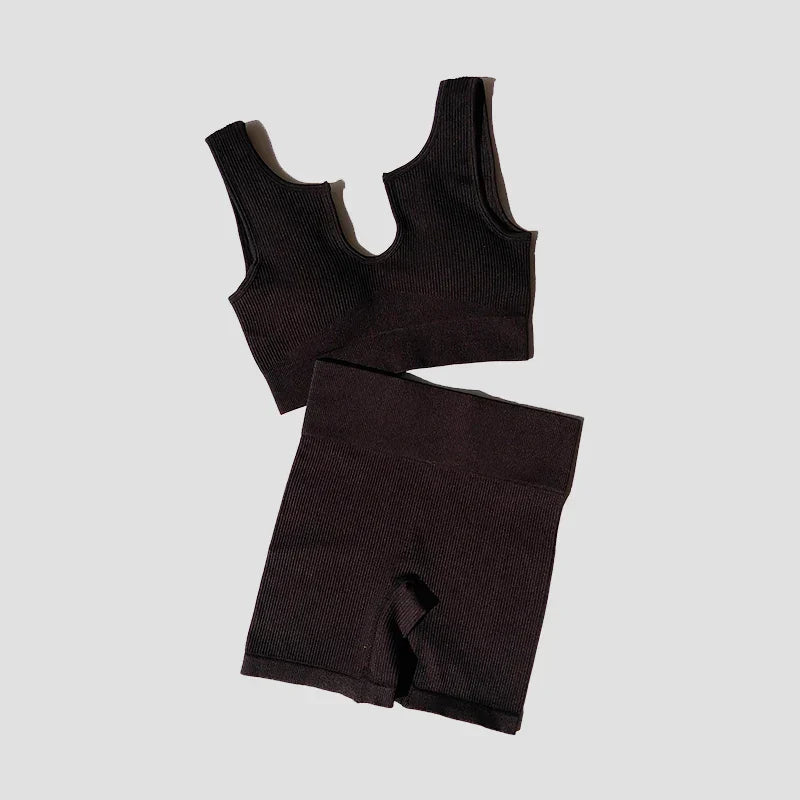 2/4/6PCS Seamless Women Yoga Set Workout Sportswear Fitness Bra Sport Pants Gym Clothing High Waist Leggings Shorts Sports Suits