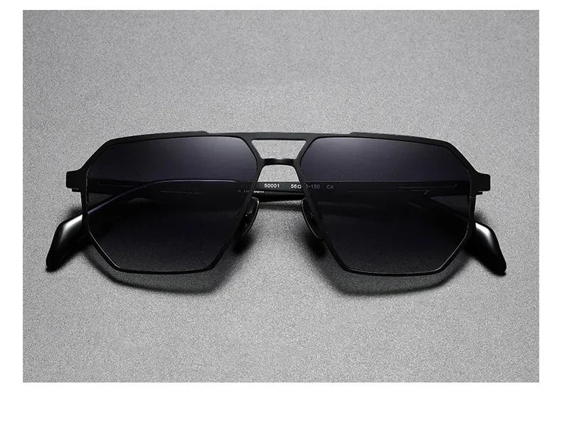 2026 New Fashion Pure Titanium Frame Polarized Sunglasses Men Luxury Glasse Frame  Retro Square