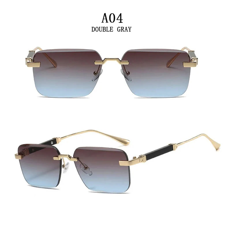 Square Sunglasses Women 2024 Rimless Sunglasses For Men Vintage Luxury Fashion Glasses Gafas De Sol Hombre Lunette Soleil Femme