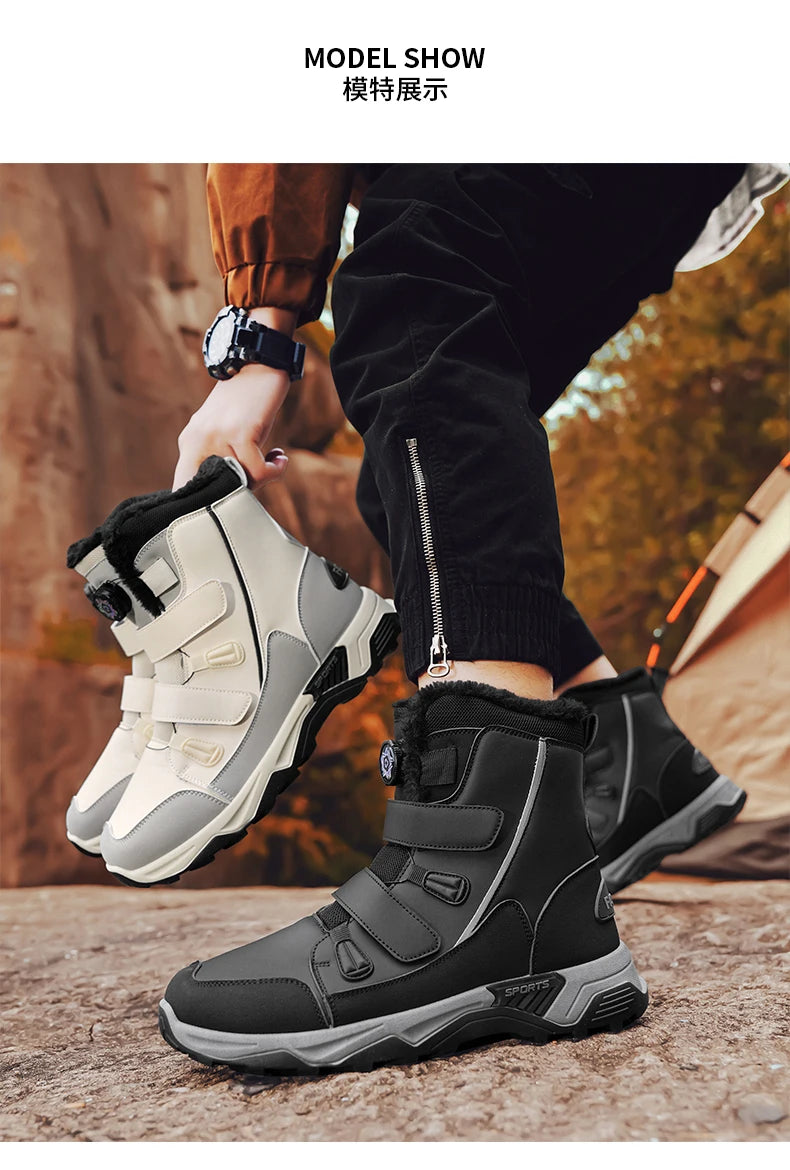 Men's Waterproof Snow Boots Midsole Warm Winter Outdoor Shoes With Slip Resistant Abrasion Resistant Outdoor Boots Men