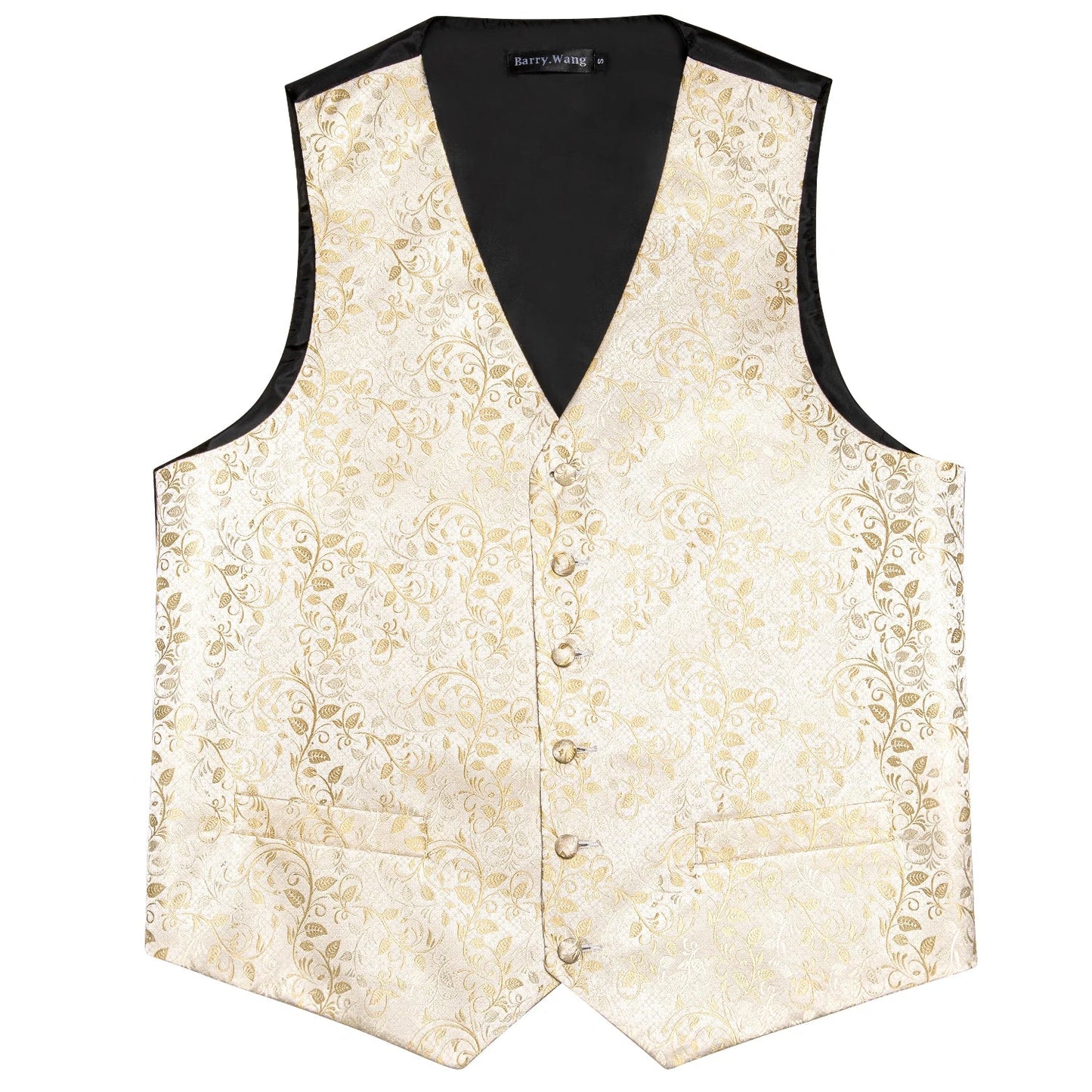 100 Colors Men Vest Tie Hanky Cufflinks Set Waistcoat Paisley Floral Jacquard Sleeveless Jacket Wedding Business