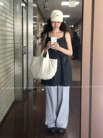 Korean Sle ort Denim Overalls Women's Faionable Summer Dr Vest Dr No Brand Commute Sle 00% Other Material