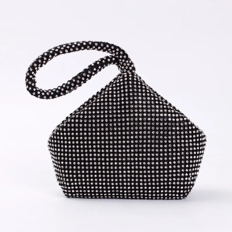Fashion Women's Dinner Bag Diamond Inlaid Fashion New Handbag Mobile Zero Wallet Wedding Women Model Bag Luxury Champagne Color