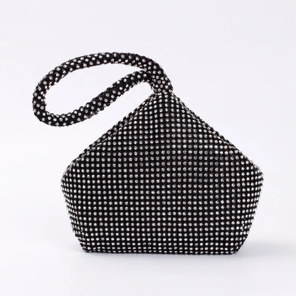 Fashion Women's Dinner Bag Diamond Inlaid Fashion New Handbag Mobile Zero Wallet Wedding Women Model Bag Luxury Champagne Color