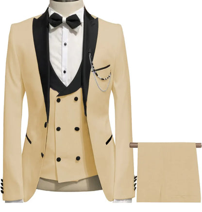 Latest Coat Pant Designs Red Terno Slim Fit Prom Men Suit Groom Suits For Wedding Tuxedo Costume Jacket+Vest+Pants