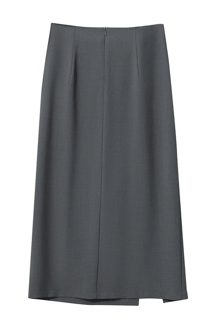 Women's Skirt 2026 Spring New H-Line Elegant Anti-wrinkle Split Skirt Solid Mid-length Versatile Woman Clothes 12621005